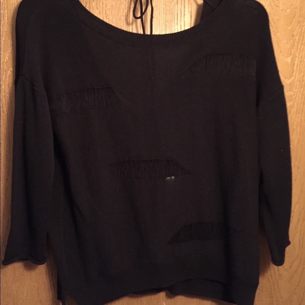 Black Distressed sweater